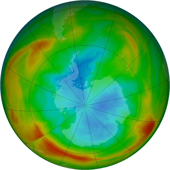 Antarctic ozone map for 03 September 1981